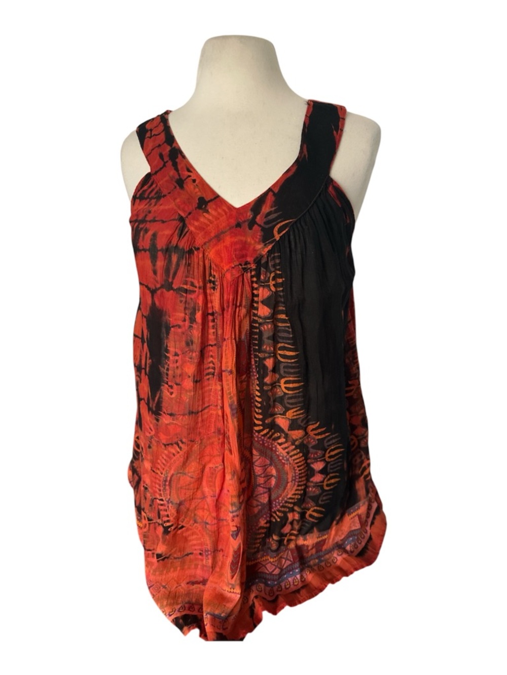 Greater good size medium/large Boho / Hippie-style Tie-Dye Tank Top